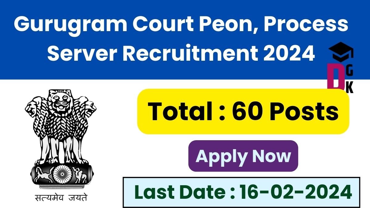 Gurugram Court Peon, Process Server Recruitment 2024